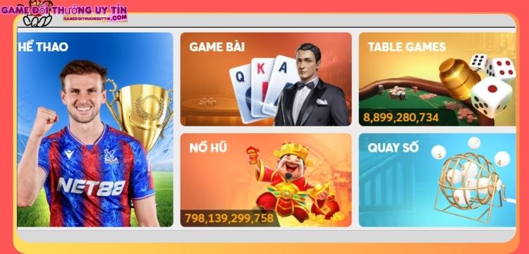 Đa dạng game đổi thưởng uy tín
