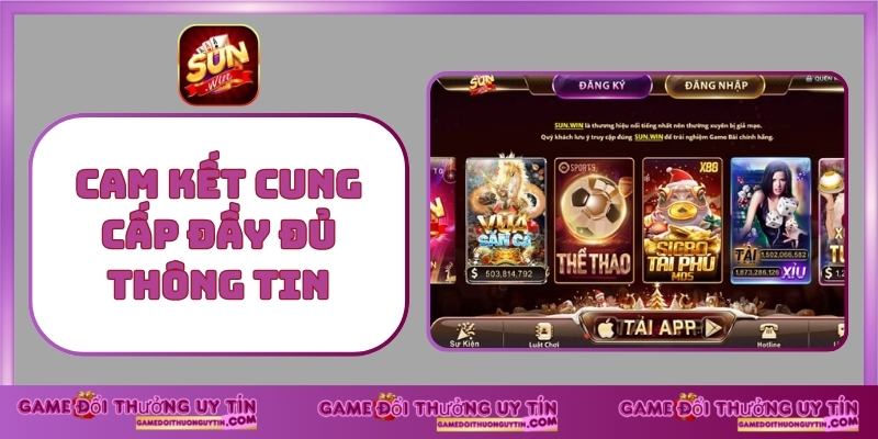 Cam kết cung cấp đầy đủ thông tin
